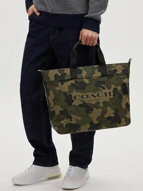COACH Canvas Camo Print Tote